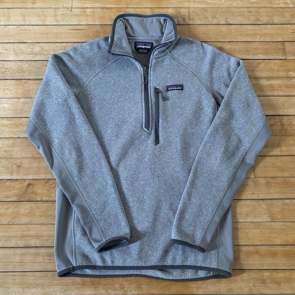 Patagonia Performance Better Sweater 1/4 Zip Gray Fleece Jacket Mens M Hiking